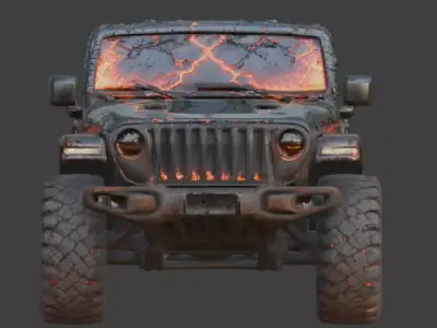 Magma Infused Off Road Jeep 3D Model Low-poly 3D model