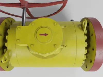 Realistic ball valve 3D model