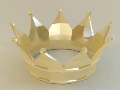 crown low poly style Low-poly 3D model