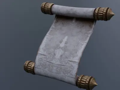 Old Paper Scroll Low-poly 3D model
