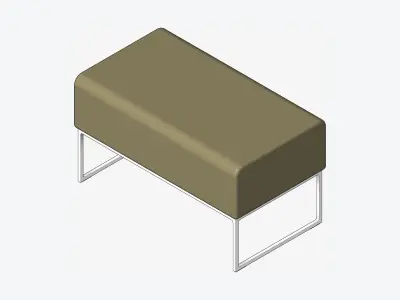 Furniture - Armchair - Contemporary - Mel - Footstool Low-poly 3D model