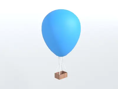 Hot Air Balloon v1 009 Low-poly 3D model