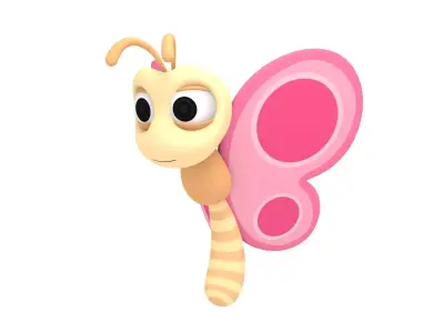 Cartoon Butterfly 3D model