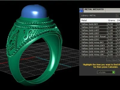 Mens Ring Gold 3D print model