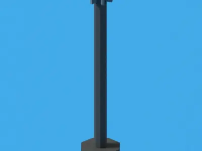 Low poly Mace metal pole Low-poly 3D model