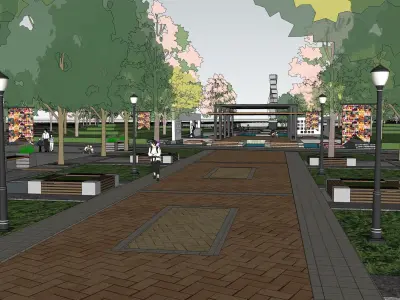 Sketchup Landscape Park 180 3D model