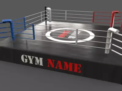 PBR Modular Professional Boxing Rings 20ftx20ft Low-poly 3D model