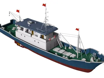 Fishing Boat 3D model 12