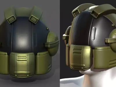 Helmet scifi fantasy futuristic military Scifi  Low-poly 3D model