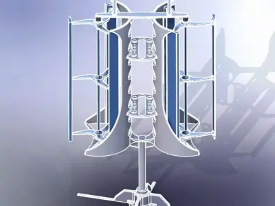 Vertical Axis Wind Turbine VAWT Free 3D model