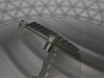 Sci-Fi Stairs - 14 - Green Version Low-poly 3D model