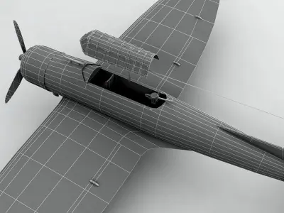 Aichi D3A-1  Aircraft WWII Low-poly 3D model