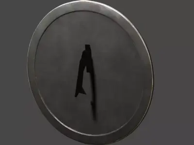 War shield with decorated with dragon  Low-poly 3D model