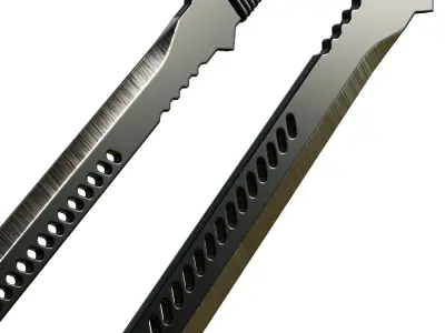 Tactical Sword Low-poly 3D model