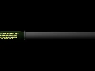 5 Inch MK1 FFAR Rocket incl Smoke trail 3D model