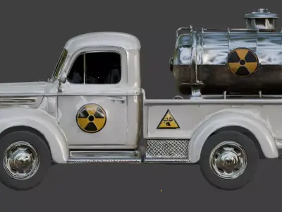 Atomic Age Fleet Transport Truck 3D Model Low-poly 3D model
