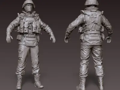 Russian uniform of the early 2000s 3D model