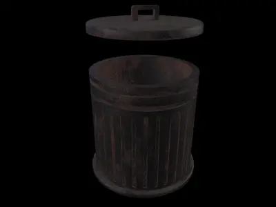 Trash Can - Game Ready - PBR 3D Model Low-poly 3D model purchase
