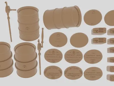 US and German WWII Fuel containers For 3d Resin Printing 3D print model
