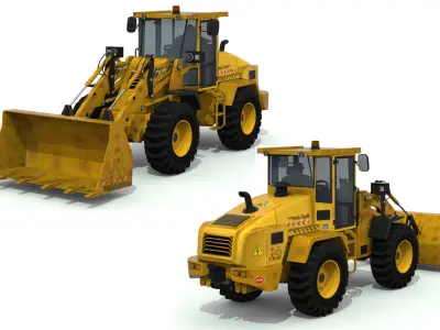 bulldozer truck Low-poly 3D model