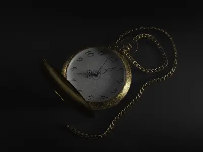 Old pocket watch Low-poly 3D model buy