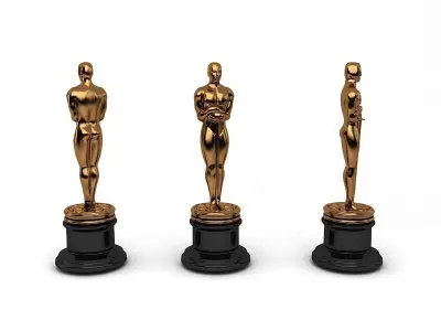 Oscar three statues 3D model