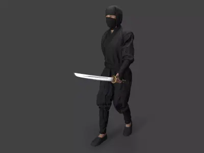 Bandit man in tracksuit  Low-poly 3D model
