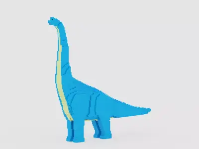 Voxel Brachiosaurus Low-poly 3D model