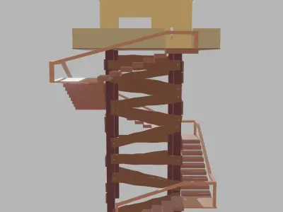 low poly watch tower Free low-poly 3D model