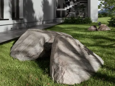  Double Streaked Smooth Large Rock Boulder Model 