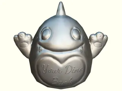 Dinosaur piggy bank  LP   Stylized  Low-poly 3D model