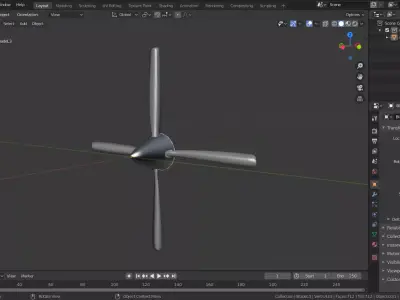 4 blade Propeller  Free low-poly 3D model