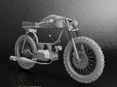 Cafe Racer moped 50cc 2Strokes 3D model