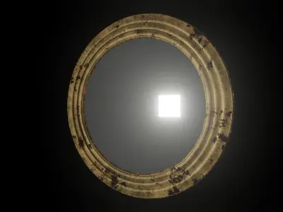 Old Antique Circle Mirror Low-poly 3D model