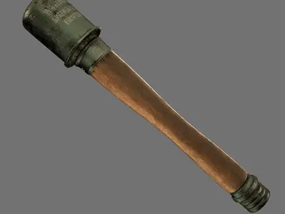 M24 Stielhandgranate Stick Grenade - RC low-poly  Low-poly 3D model