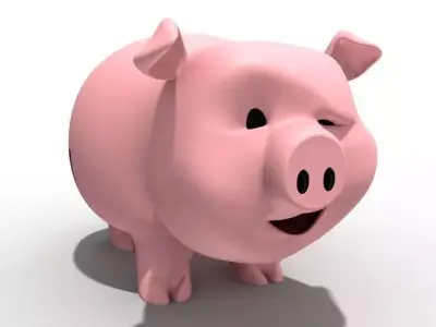 Cartoon pig 3D model purchase