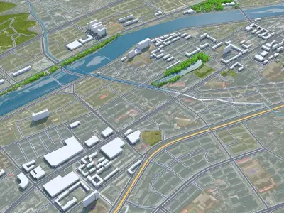 Baishan Jilin China 15km Free low-poly 3D model