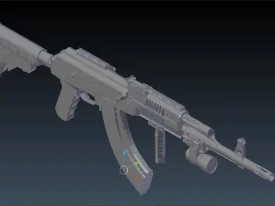 Tactical AK47 3D model purchase