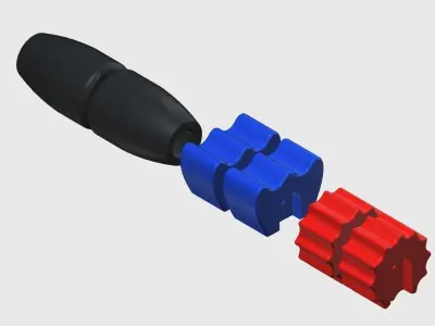 Throttle Pitch and Mixture handles for DIY Flight Simulator 3D print model
