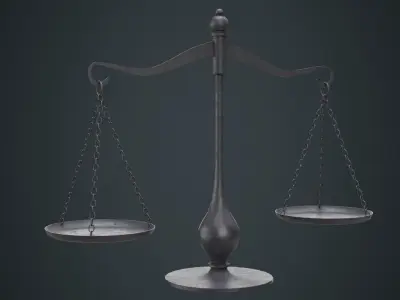 Balance Scale 1B Low-poly 3D model