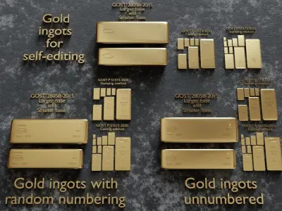 Russian standard gold bars 3D model