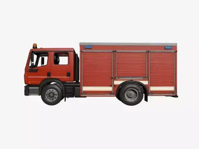 Realistic Fire Truck Detailed Emergency Vehicle 02 3D model