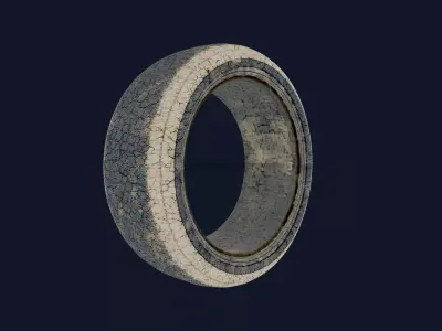 Old Vehicle Tyre 3D model