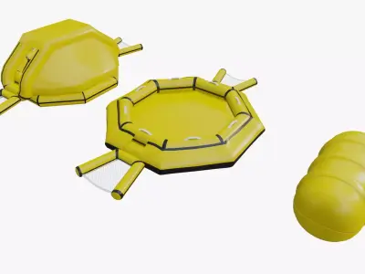 helicopter life raft Low-poly 3D model