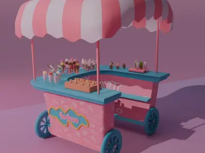 Ice Cream Cart 3D model buy