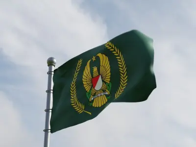 Animated Indonesia Flags 3D model