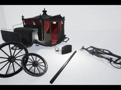 The Carriage 02 Low-poly 3D model