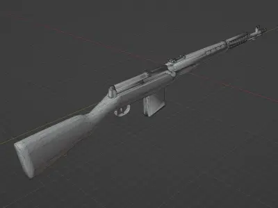 SVT 40 rifle Low-poly 3D model
