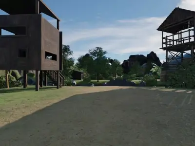 Tropical River Village 3D model