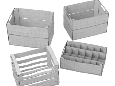 Old Wooden Boxes Low-poly 3D model